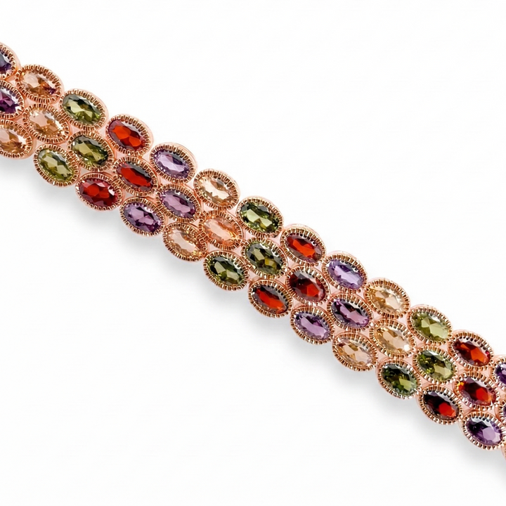 Crystal Colored Stone Bracelet