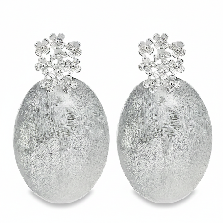 Floral Statement Disc Earrings