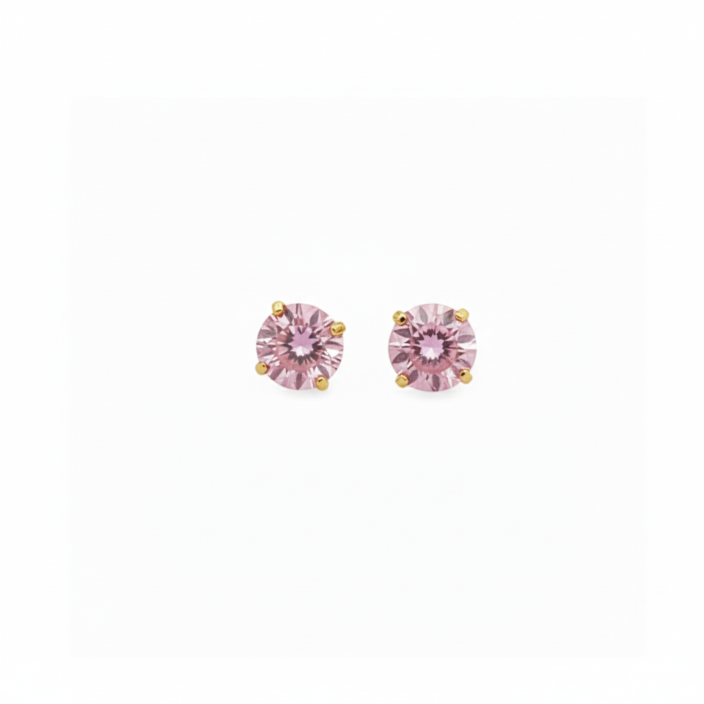 Mini CZ Studs in Pink & Purple