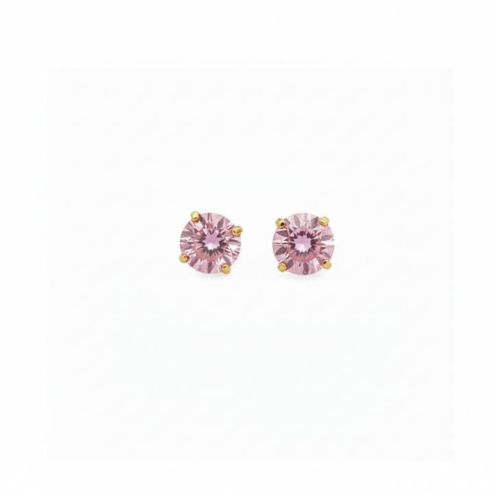 Mini CZ Studs in Pink & Purple