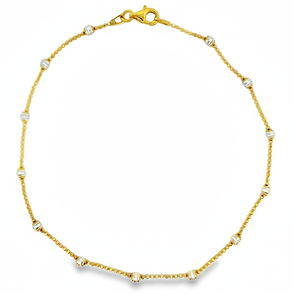 Diamond Cut Ball Anklet