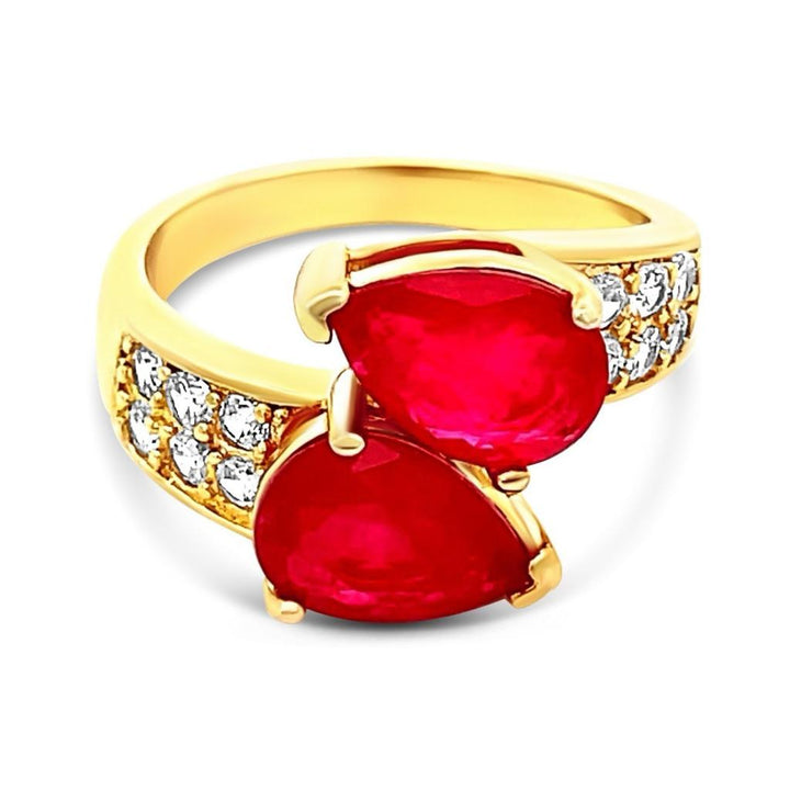 Double Stone Ruby Ring