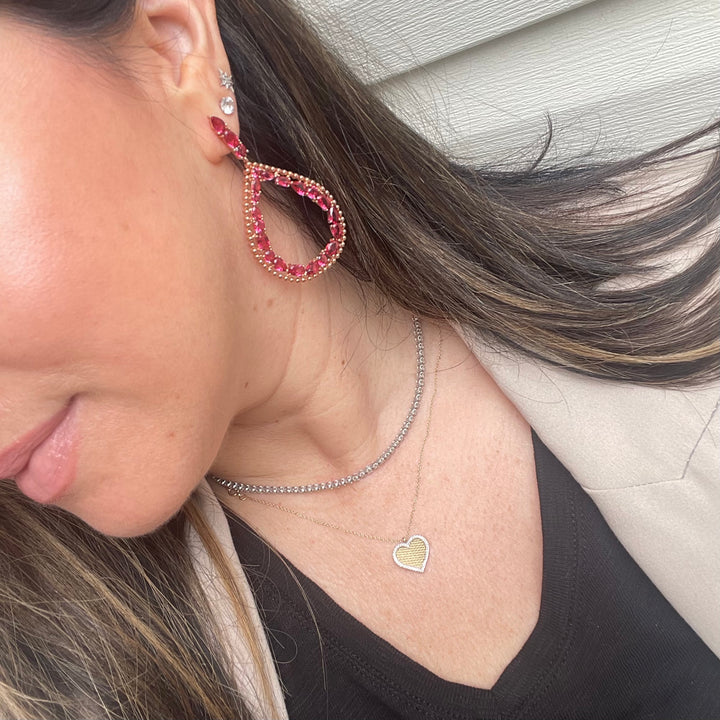 Pink Statement Teardrop Earrings