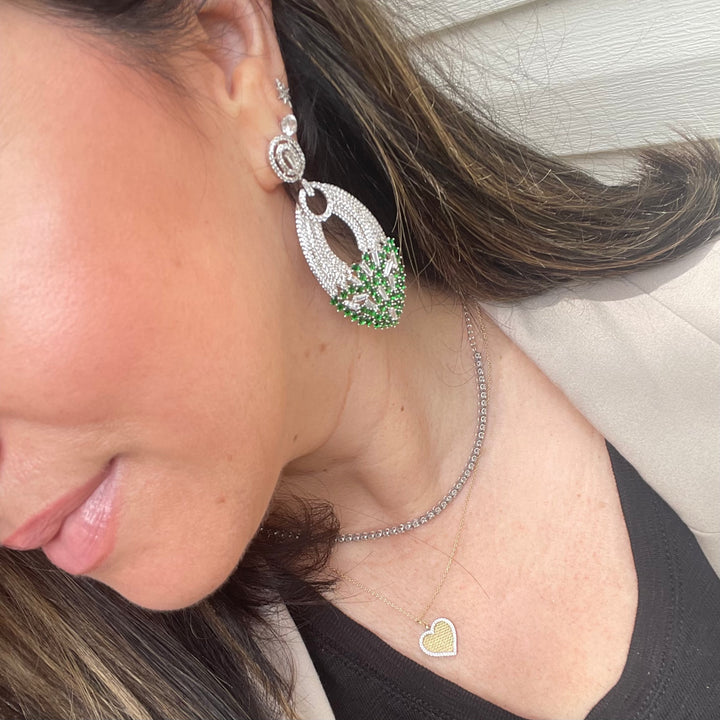 Emerald Statement Earrings