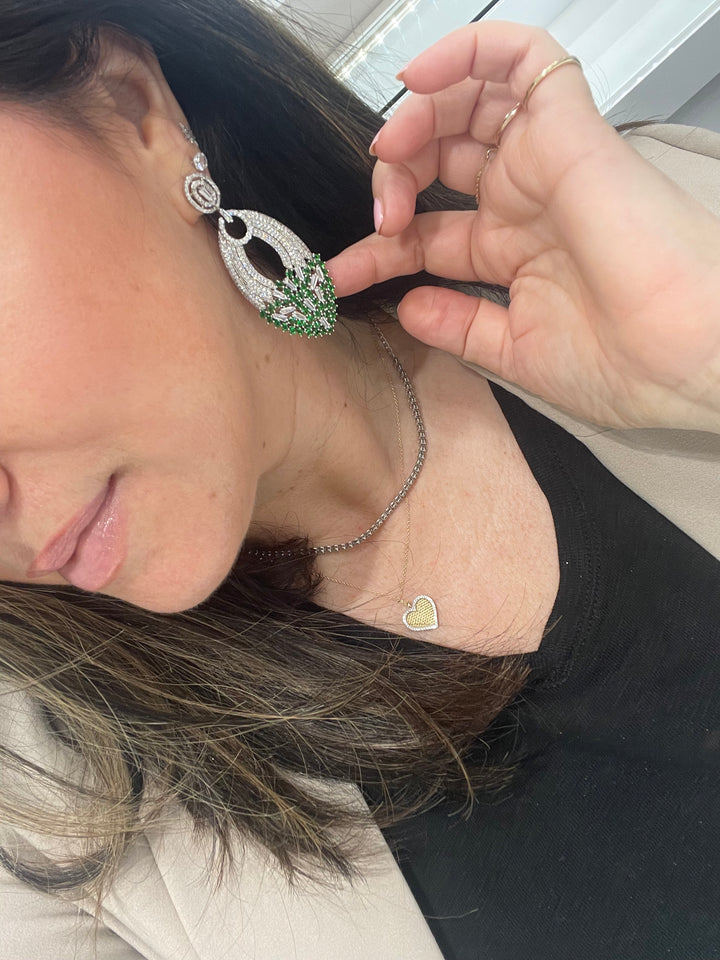 Emerald Statement Earrings