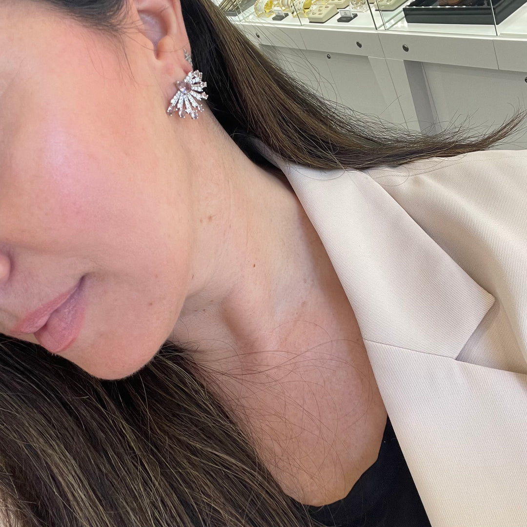 Light Pink Fan Earrings