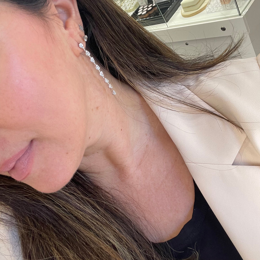 Pear Shaped Baguette Dangle Earrings