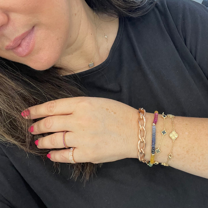 14K Gold Sapphire Beaded Bracelet