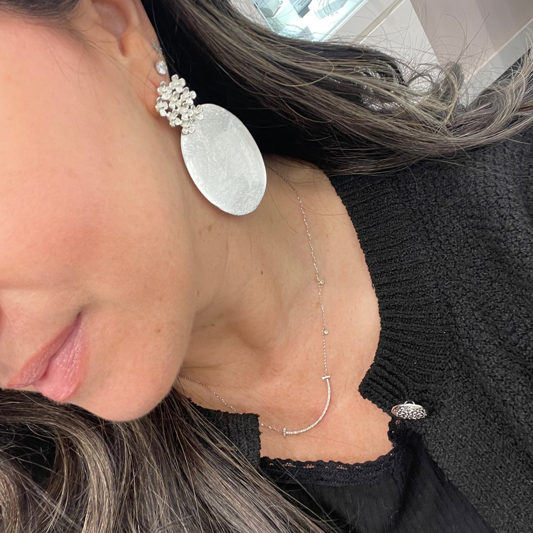 Floral Statement Disc Earrings