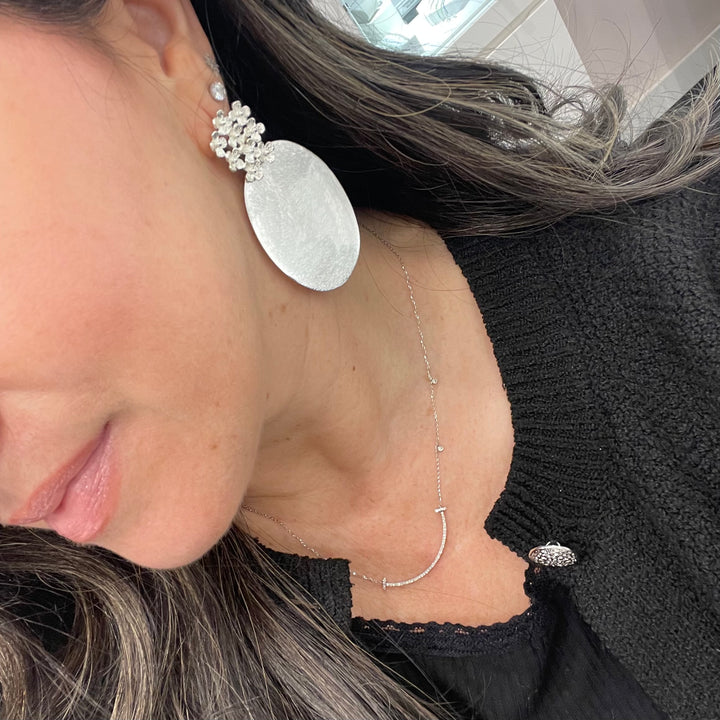 Floral Statement Disc Earrings