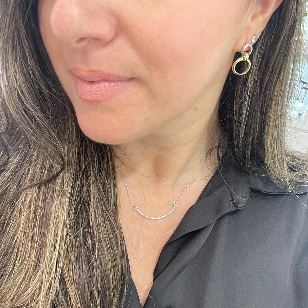 Accented Two Tone Earrings