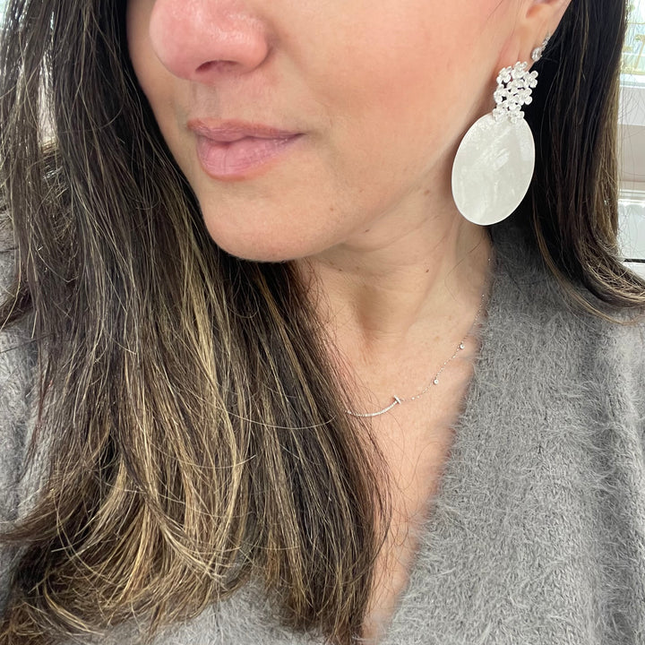 Floral Statement Disc Earrings