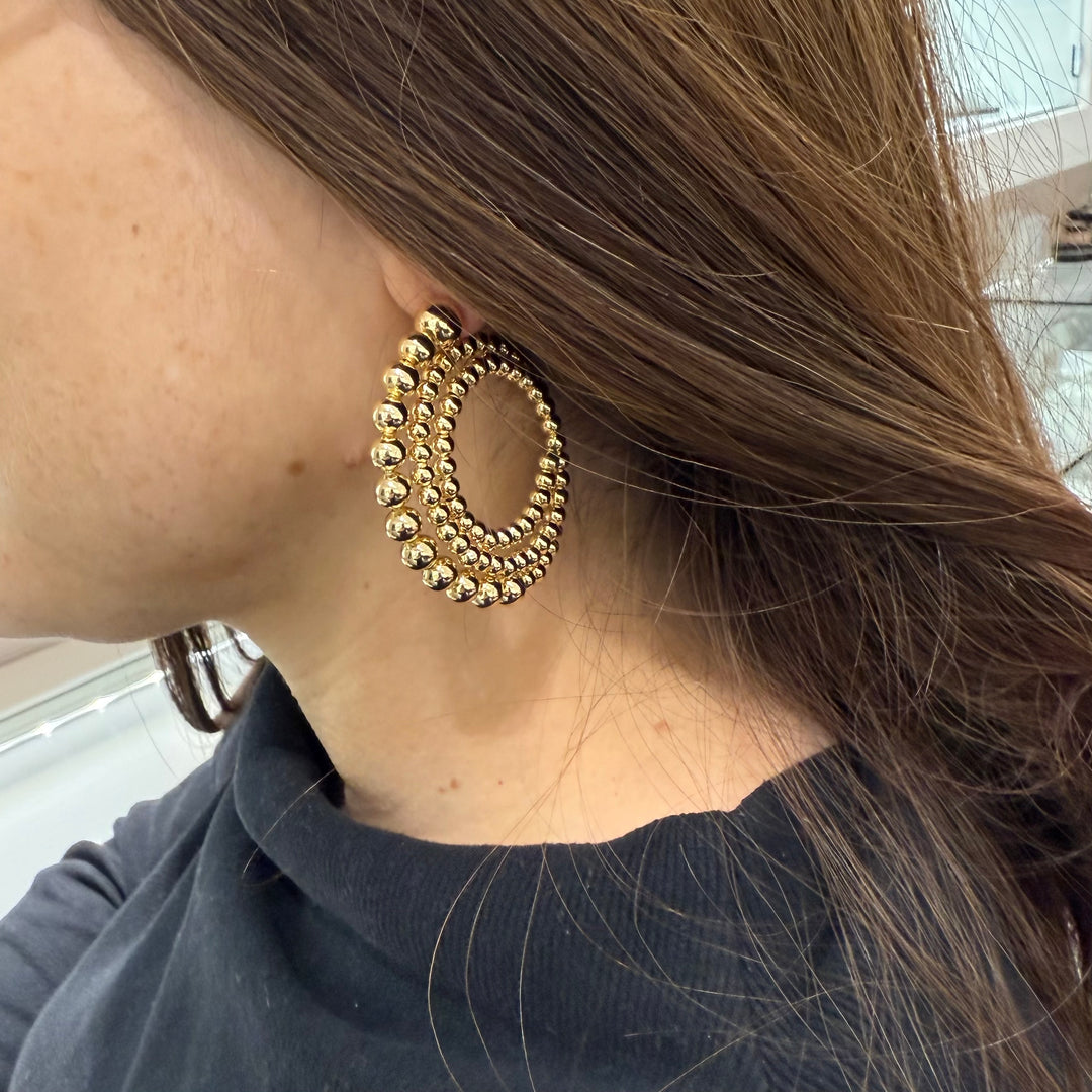 Multi Beaded Gold Filled Hoops