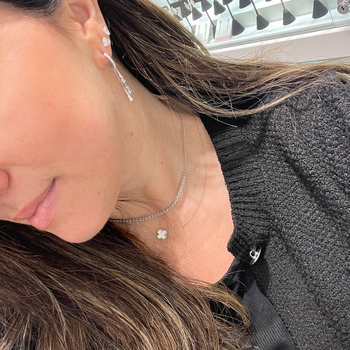 14k Diamond Cut Huggie Bar Earrings