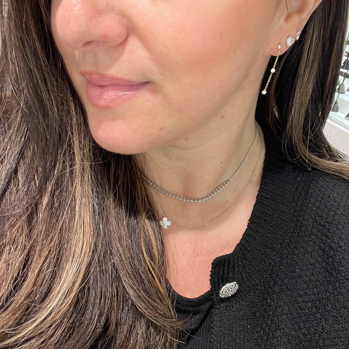 14K Bezel Drop Earrings