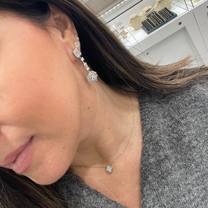 Elegant Baguette Drop Earrings