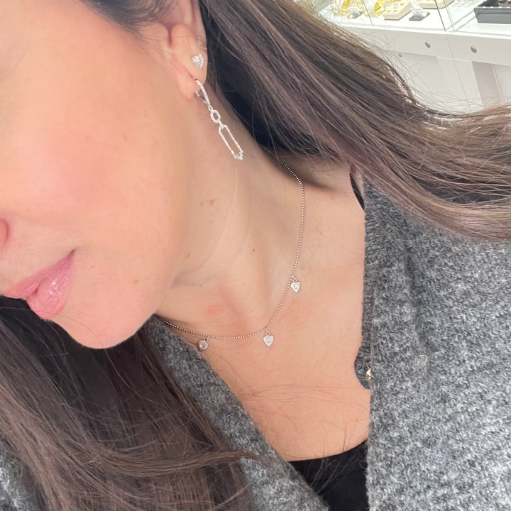 Diamond Paper Clip Earrings