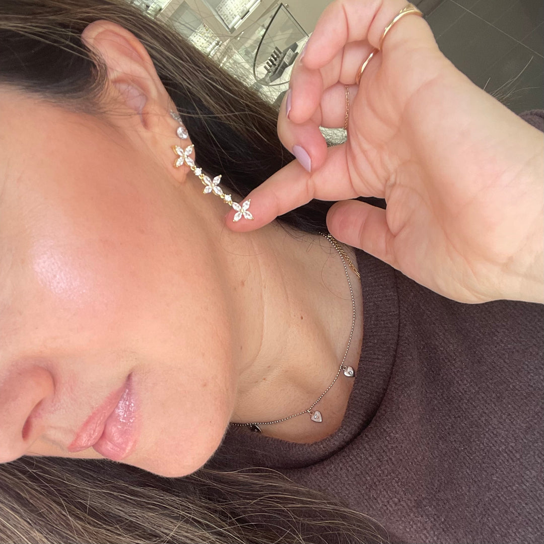 Marquise Cut Flower Earrings