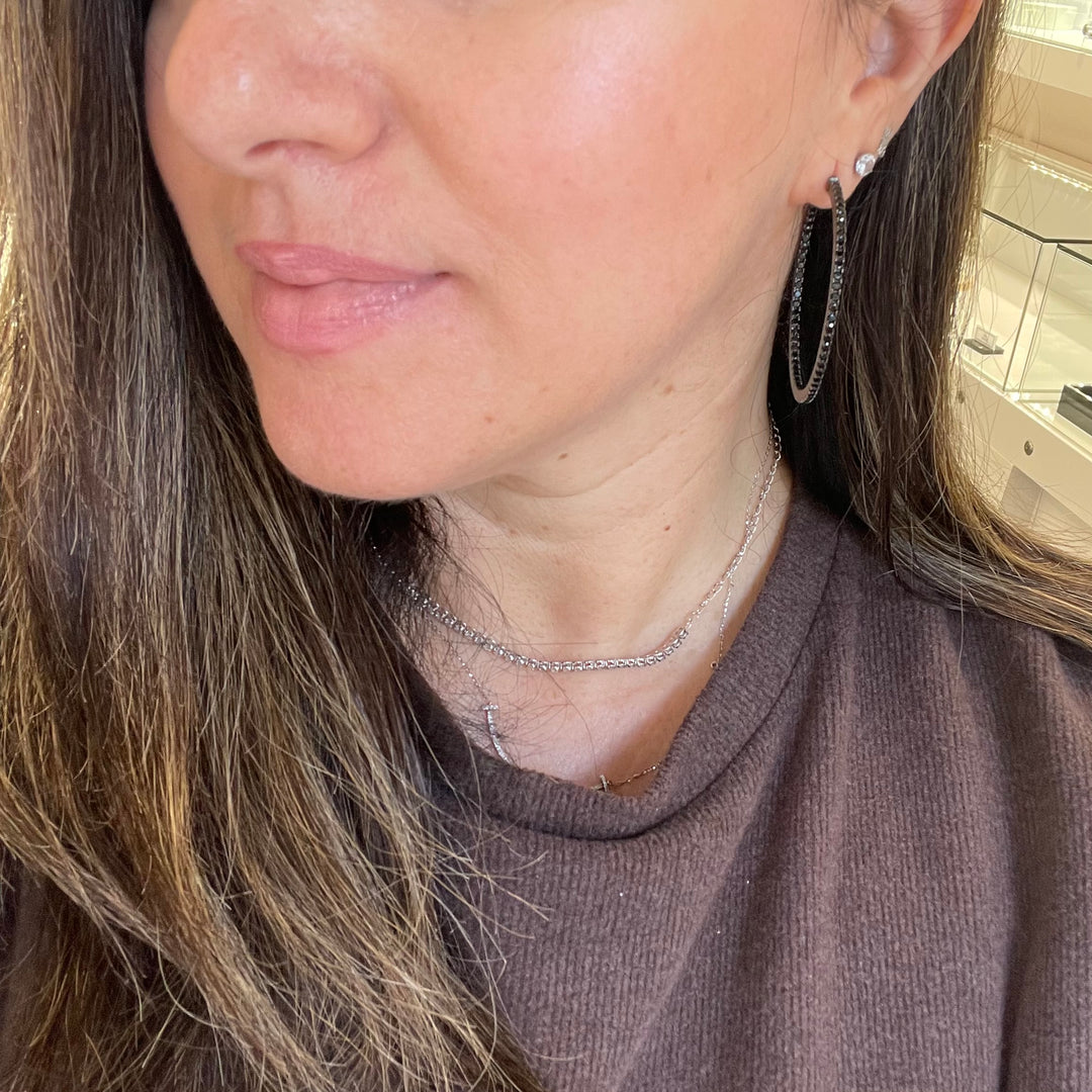 Black embellished hoops