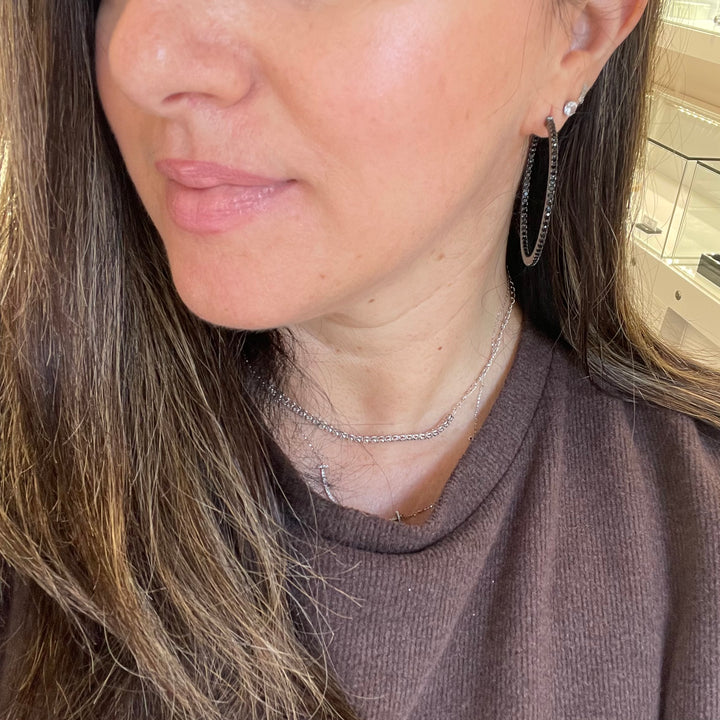 Black embellished hoops