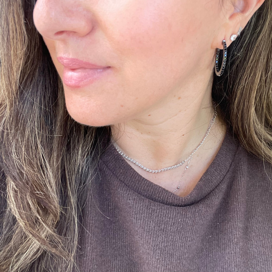 Black embellished hoops