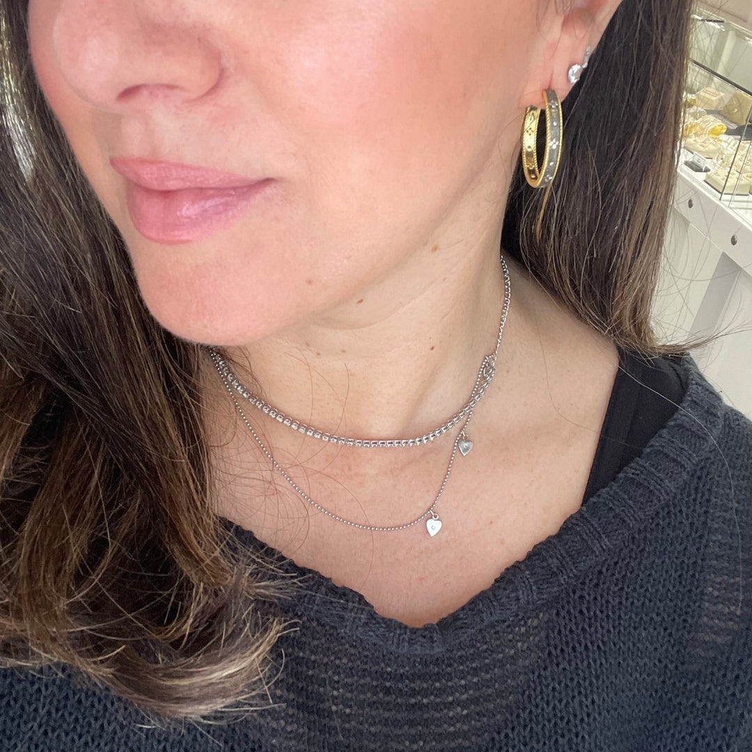 Brushed Hoop With Clover Design