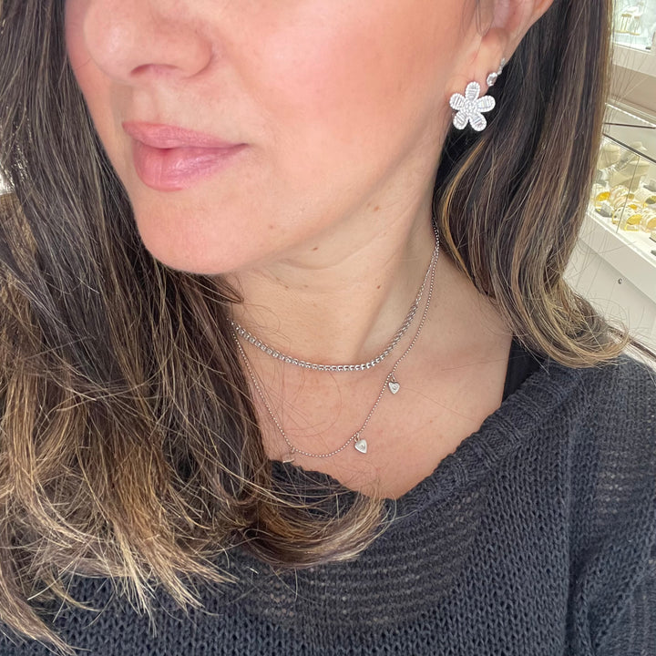 Baguette Flower Earrings (Medium)