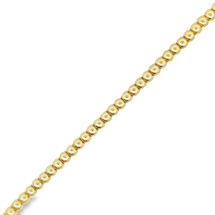 14K Gold Beaded Anklet