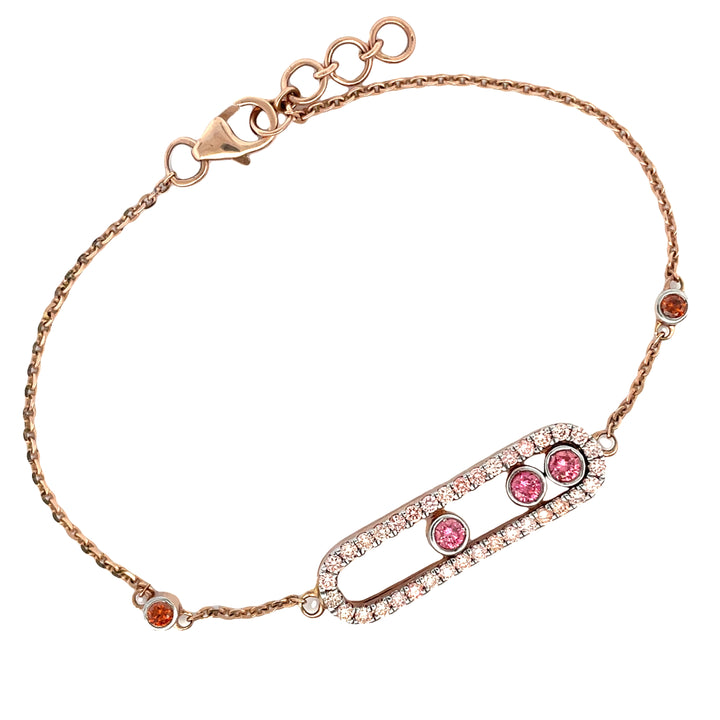 Pink Lab Diamond Move Bracelet