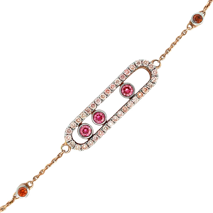 Pink Lab Diamond Move Bracelet