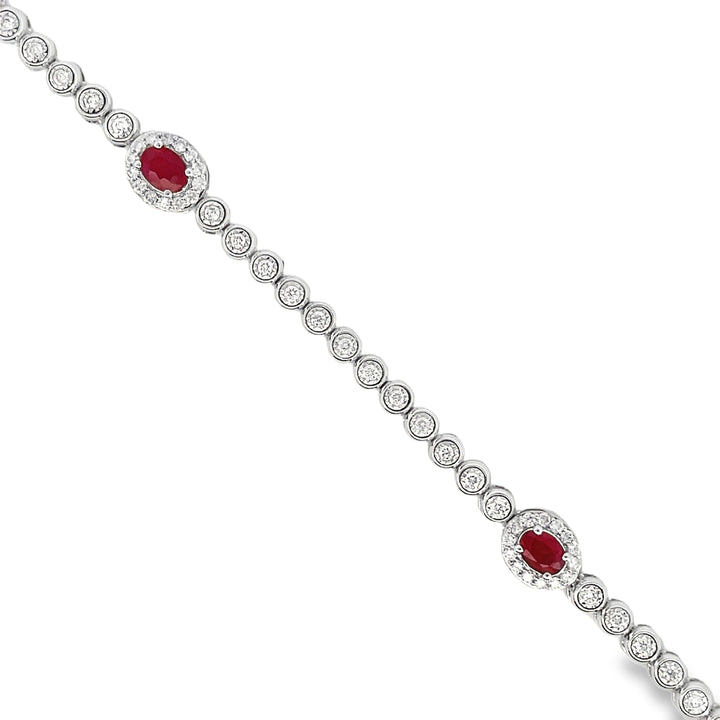 Minimalist Ruby & Diamond Tennis Bracelet