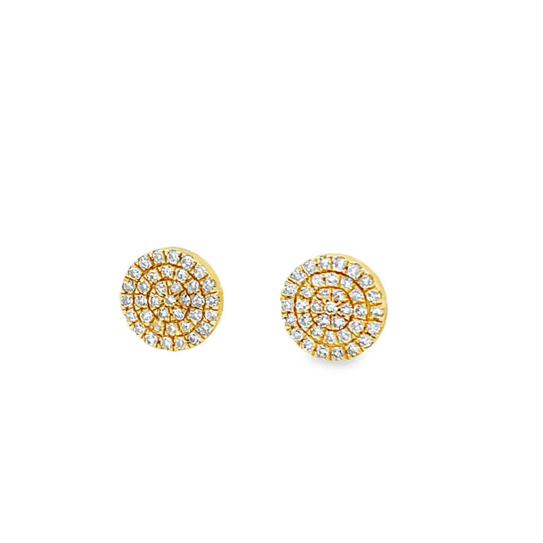 14k Pave Diamond Studs