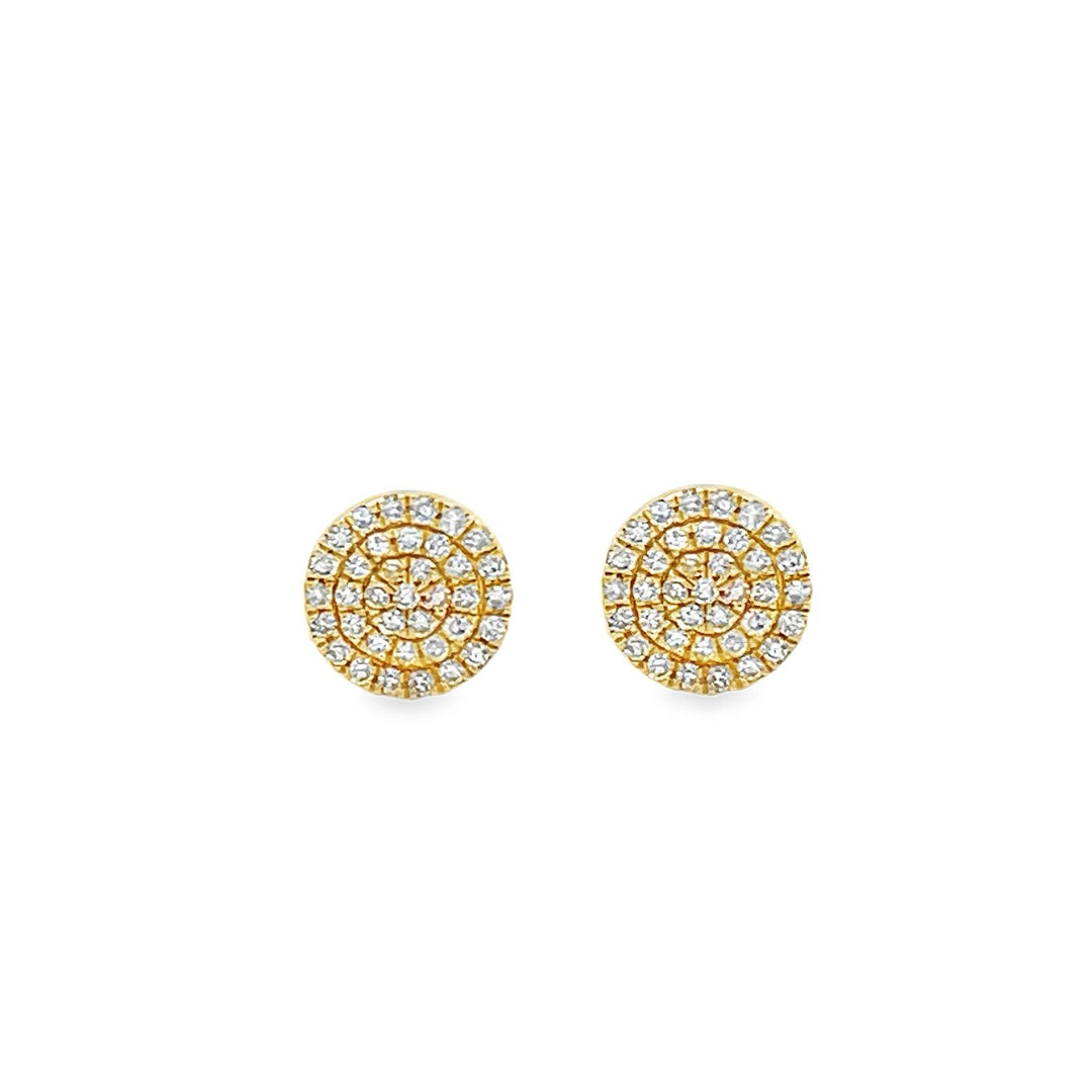 14k Pave Diamond Studs