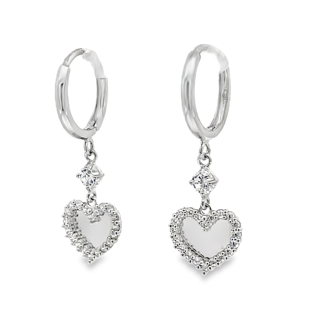 14K Mirrored Huggies Drop Earrings
