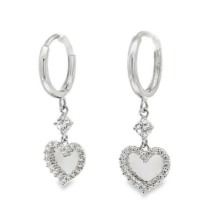 14K Mirrored Huggies Drop Earrings