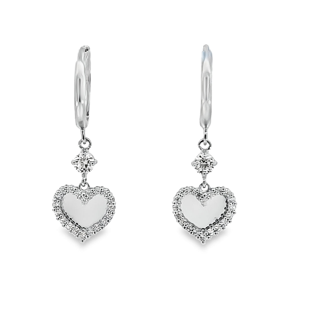 14K Mirrored Huggies Drop Earrings