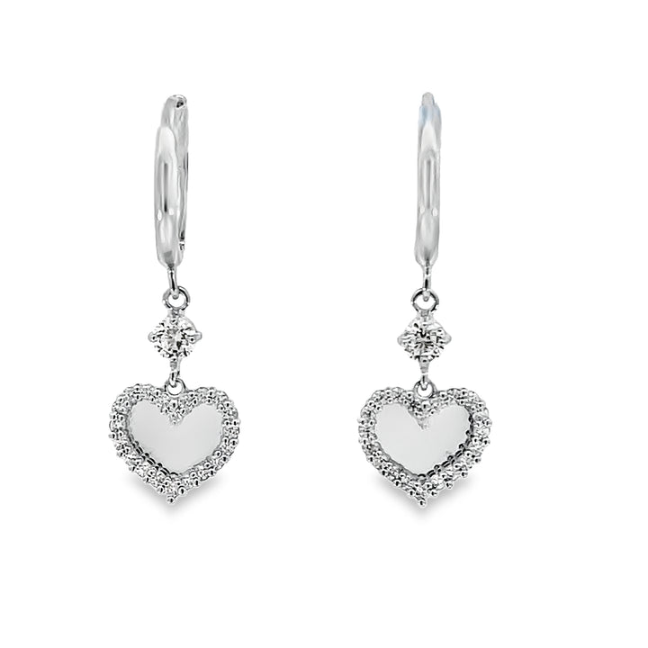 14K Mirrored Huggies Drop Earrings
