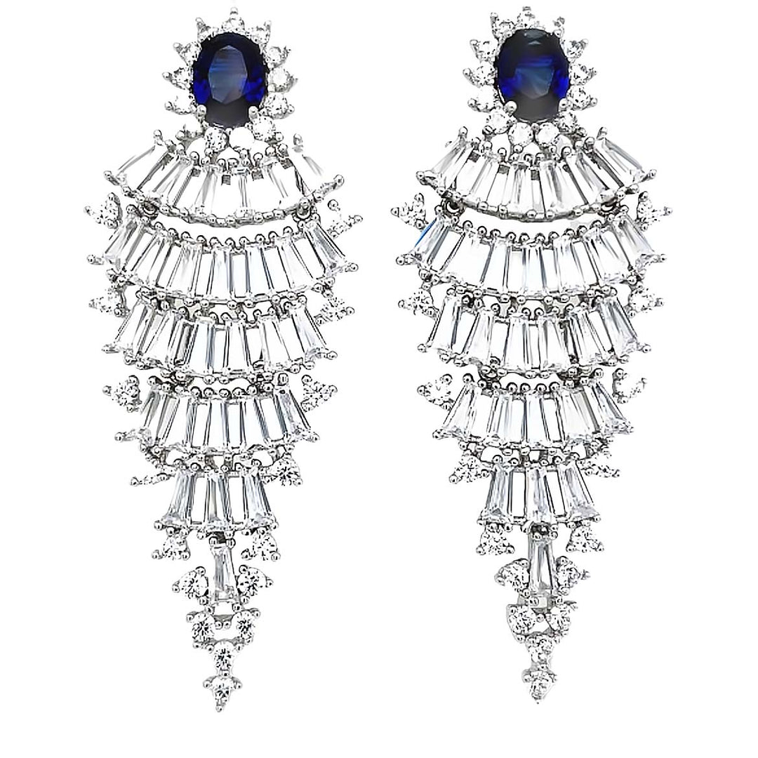 Three-Tier Baguette Earrings