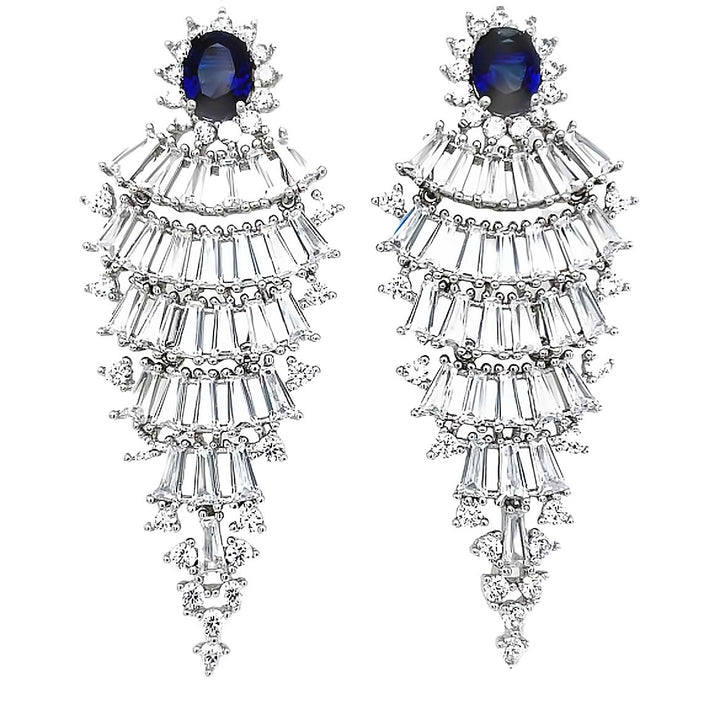 Three-Tier Baguette Earrings