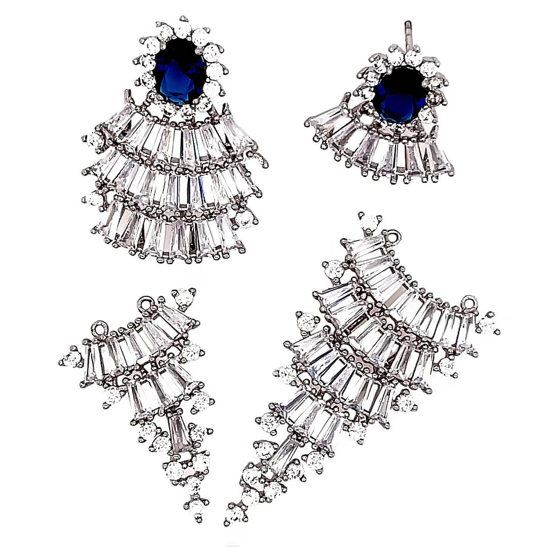 Three-Tier Baguette Earrings