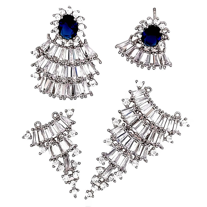 Three-Tier Baguette Earrings