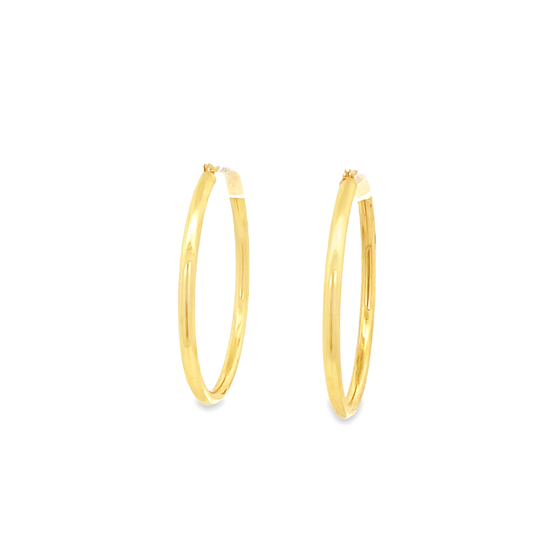 14k Round Hoops