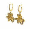 Matte Gold Flower Drop Earrings