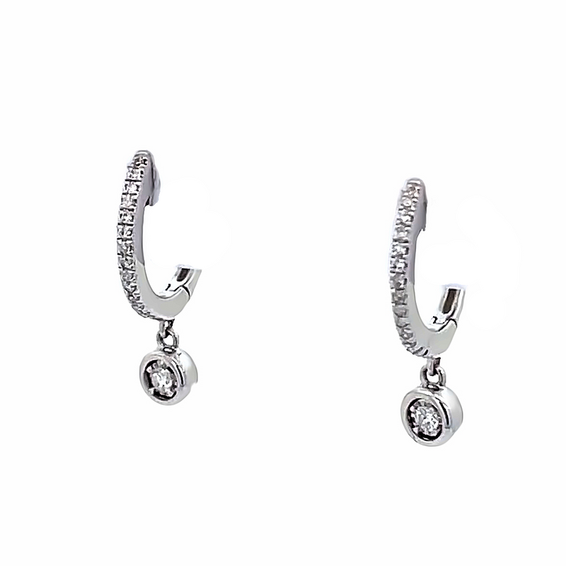 14k Mini Diamond Charm Huggie