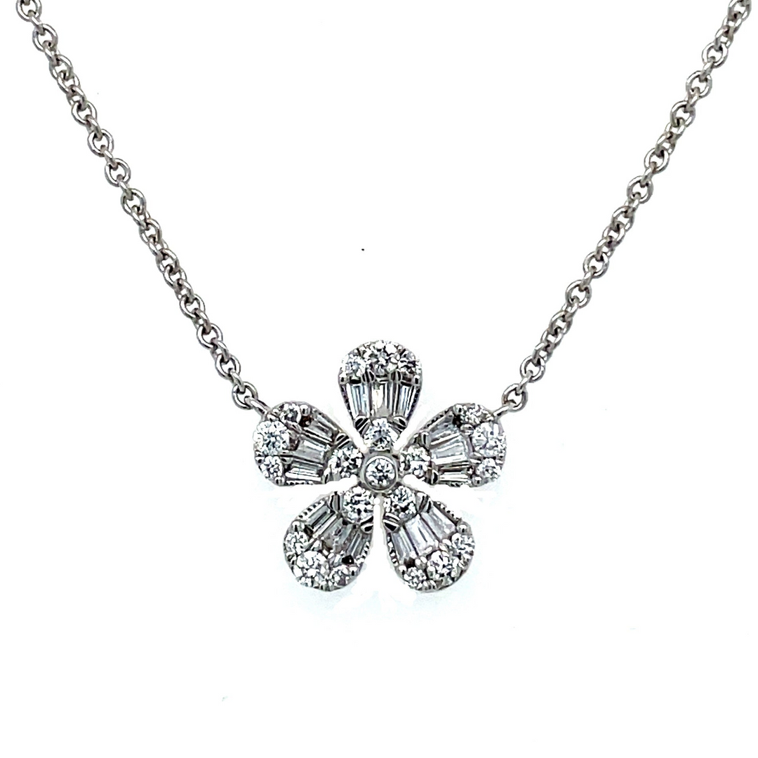 14K Flower Pendant Necklace