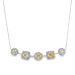 14K Multi Shape Yellow and White Diamond Necklace