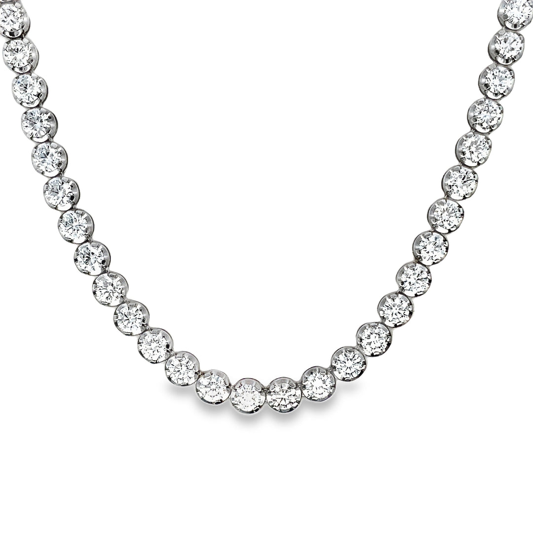 Lab Diamond Illusion Tennis Necklace