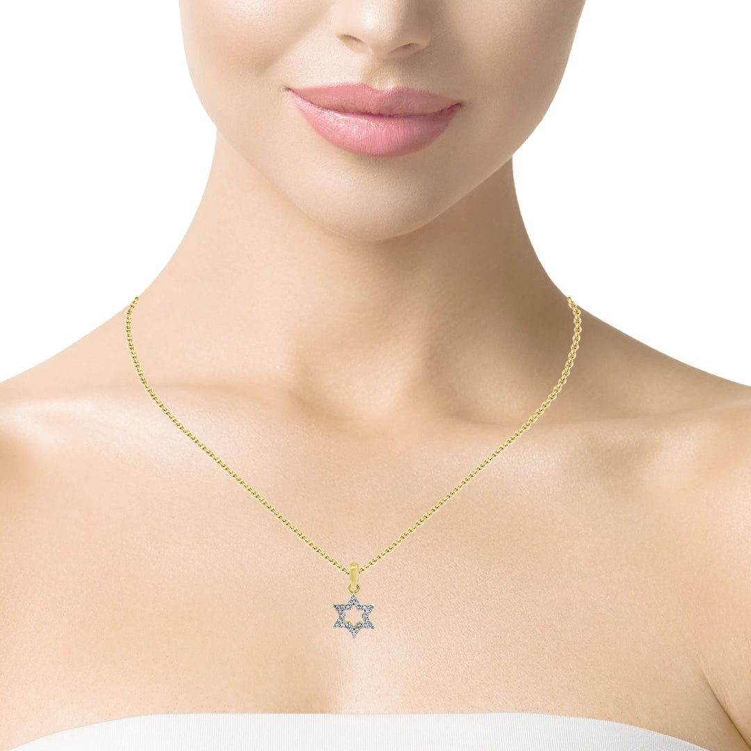 Mini Diamond Star of David Pendant