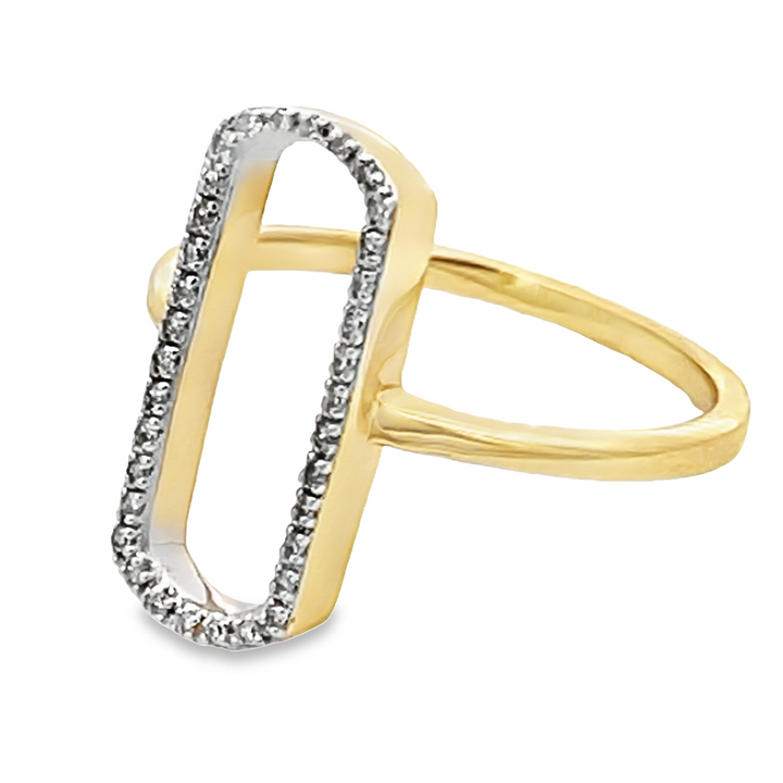 14K Rectangular Diamond Ring