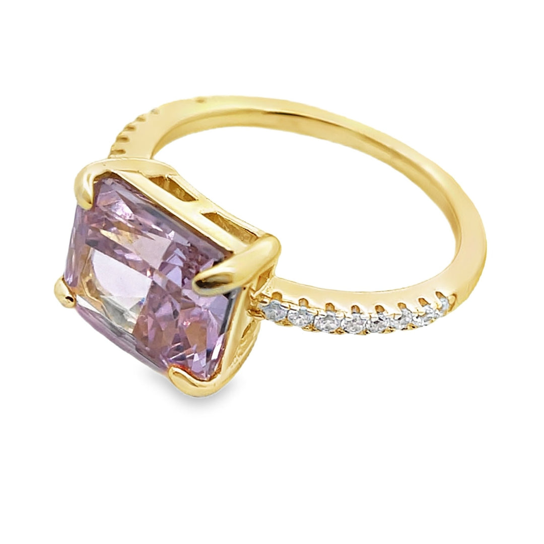 Pink Stone Rectangle Ring